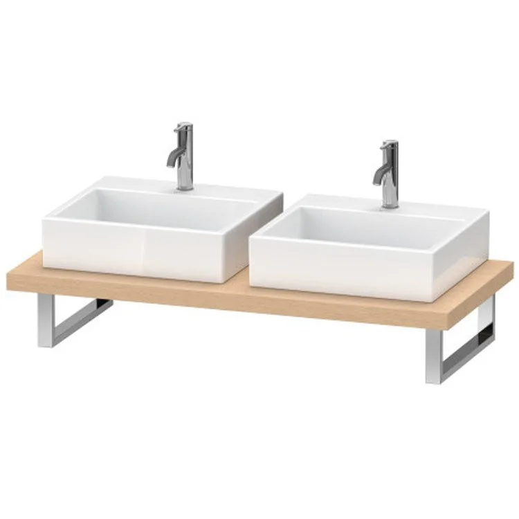 Lavatory Console L-Cube Brushed Oak Double Basin 31-1/2 x 21-5/8 Inch 1-3/4 Inch