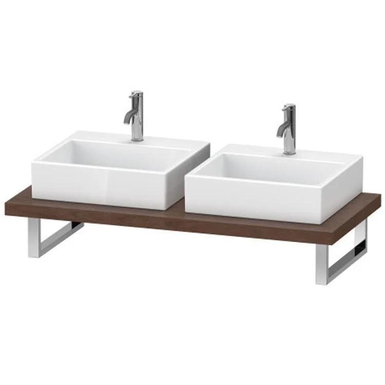 Lavatory Console L-Cube American Walnut Double Basin 31-1/2 x 21-5/8 Inch Ceramic 1-3/4 Inch