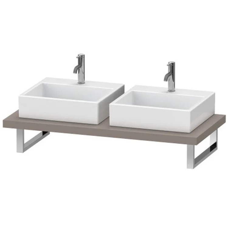 Lavatory Console L-Cube Basalt Matte Double Basin 31-1/2 x 21-5/8 Inch 1-3/4 Inch Two Cut-Outs