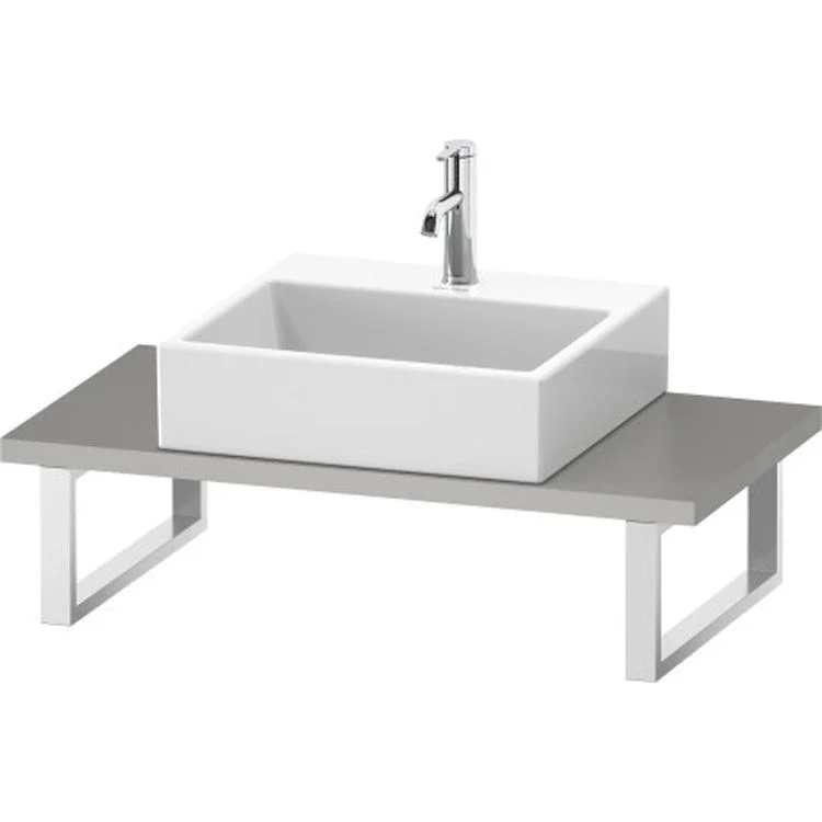 Lavatory Console L-Cube Concrete Gray Matte Single Basin Compact 31-1/2 x 18-7/8 Inch 1-1/8 Inch