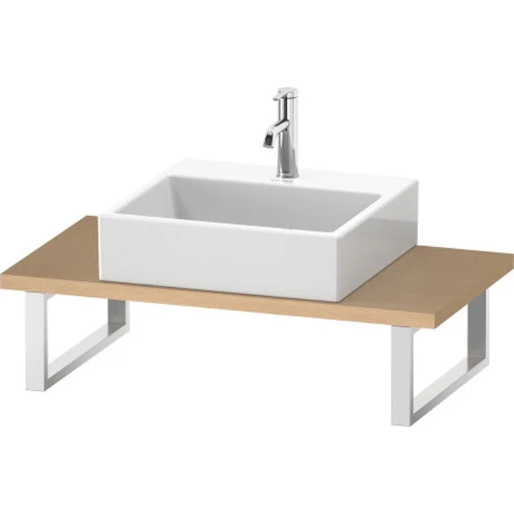 Lavatory Console L-Cube Brushed Oak Single Basin Compact 31-1/2 x 18-7/8 Inch 1-1/8 Inch