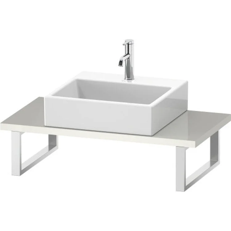 Lavatory Console L-Cube White High Gloss Single Basin Compact 31-1/2 x 18-7/8 Inch 1-1/8 Inch