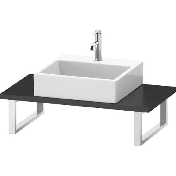 Lavatory Console L-Cube Graphite Matte Single Basin Compact 31-1/2 x 18-7/8 Inch Ceramic 1-1/8 Inch