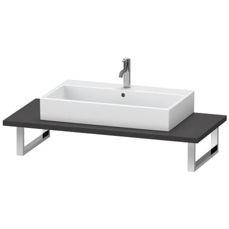 Lavatory Console L-Cube Graphite Super Matte Single Basin Compact 31-1/2 x 18-7/8 Inch 1-1/8 Inch