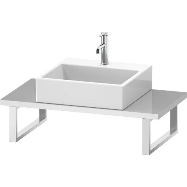 Lavatory Console L-Cube White High Gloss Lacquer Single Basin Compact 31-1/2 x 18-7/8 Inch Ceramic 1-1/8 Inch