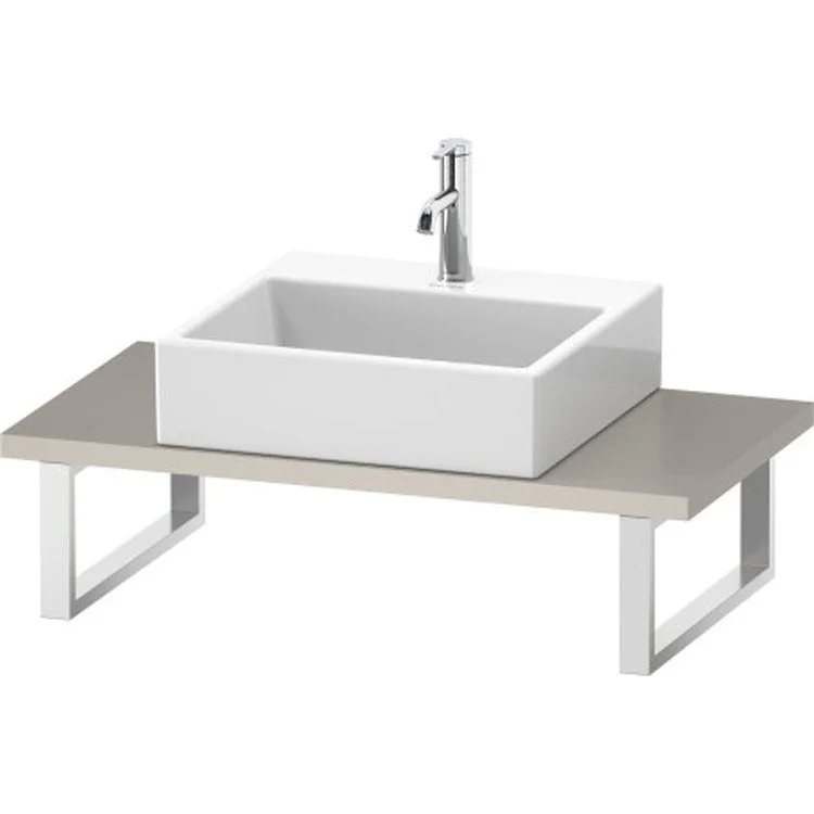 Lavatory Console L-Cube Taupe Matte Single Basin Compact 31-1/2 x 18-7/8 Inch Ceramic 1-1/8 Inch