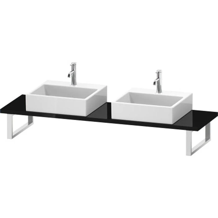 Lavatory Console L-Cube Black Double Basin Compact 31-1/2 x 18-7/8 Inch