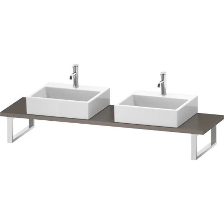 Lavatory Console L-Cube Basalt Matte Double Basin Compact 31-1/2 x 18-7/8 Inch 1-1/8 Inch Two Cut-Outs