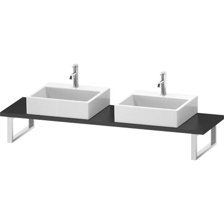 Lavatory Console L-Cube Graphite Matte Double Basin Compact 31-1/2 x 18-7/8 Inch