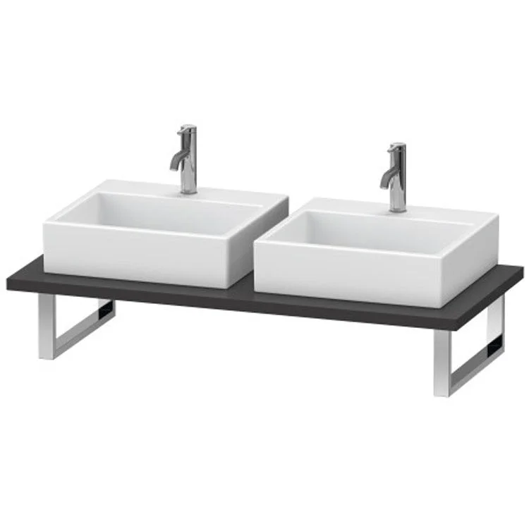 Lavatory Console L-Cube Graphite Super Matte Double Basin Compact 31-1/2 x 18-7/8 Inch