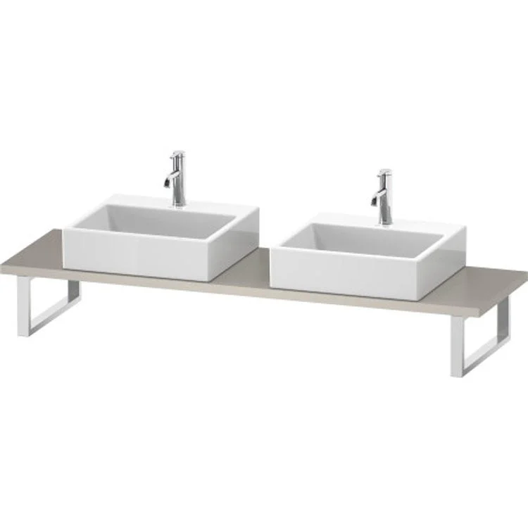 Lavatory Console L-Cube Taupe Matte Double Basin Compact 31-1/2 x 18-7/8 Inch