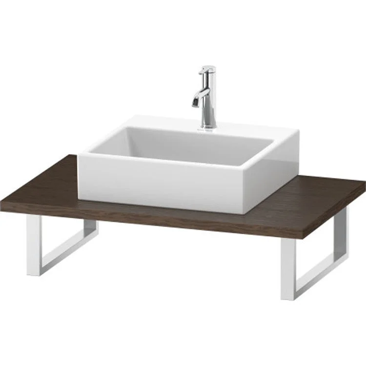 Lavatory Console L-Cube Dark Walnut Single Basin 31-1/2 x 21-5/8 Inch 1-1/8 Inch