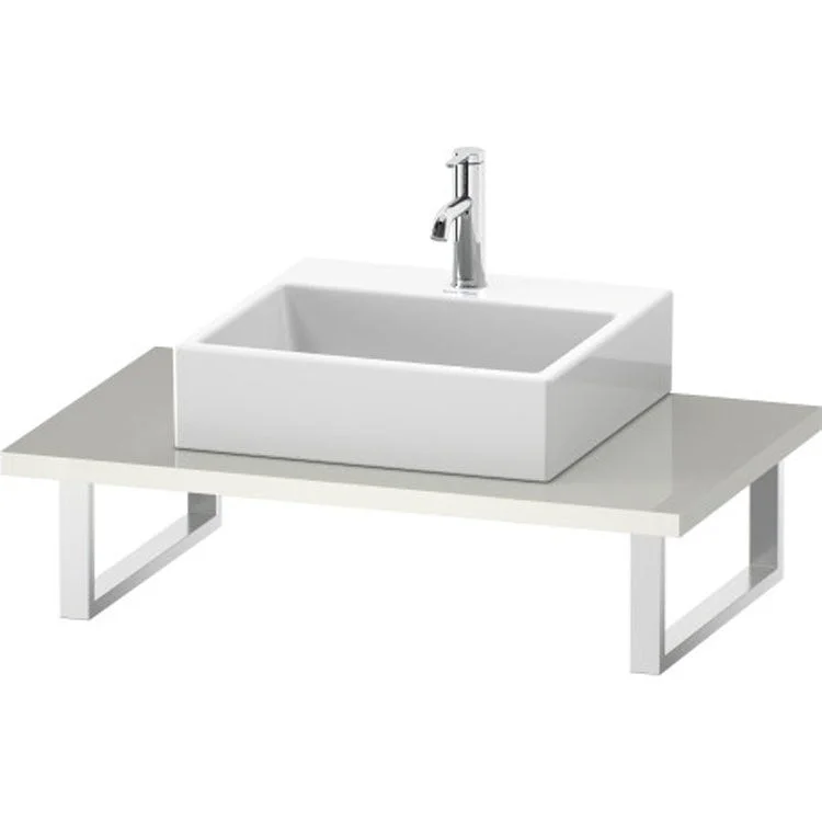 Lavatory Console L-Cube White High Gloss Single Basin 31-1/2 x 21-5/8 Inch 1-1/8 Inch One Cut-Out