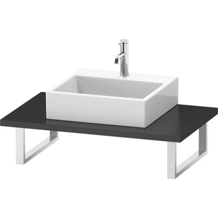 Lavatory Console L-Cube Graphite Matte Single Basin 31-1/2 x 21-5/8 Inch 1-1/8 Inch