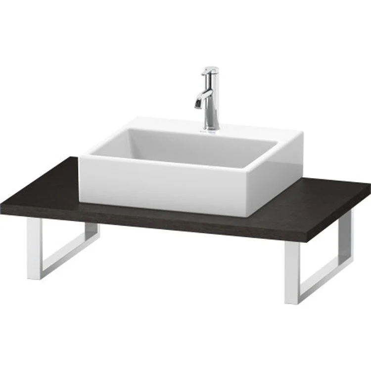 Lavatory Console L-Cube Brushed Dark Oak Single Basin 21-5/8 x 31-1/2 Inch 1-1/8 Inch