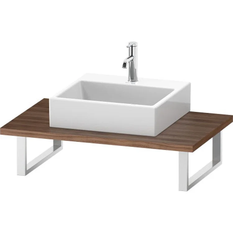 Lavatory Console L-Cube Natural Walnut Single Basin 21-5/8 x 31-1/2 Inch 1-1/8 Inch