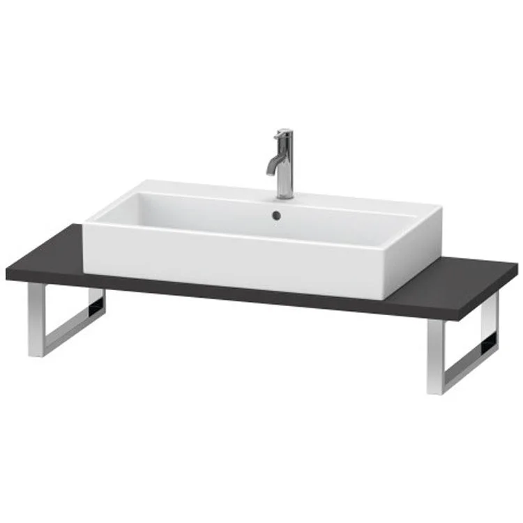 Lavatory Console L-Cube Graphite Super Matte Single Basin 31-1/2 x 21-5/8 Inch 1-1/8 Inch One Cut-Out