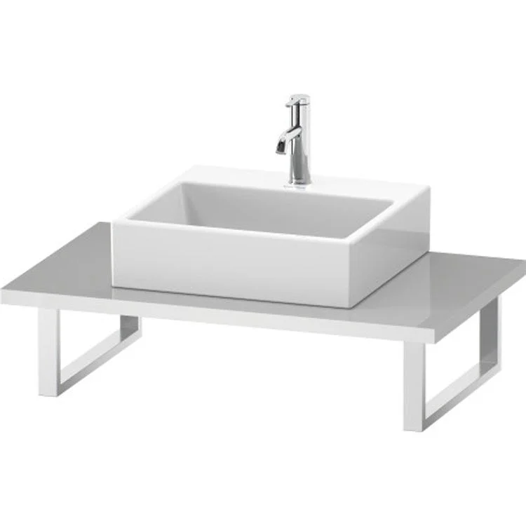 Lavatory Console L-Cube White High Gloss Lacquer Single Basin 31-1/2 x 21-5/8 Inch 1-1/8 Inch One Cut-Out