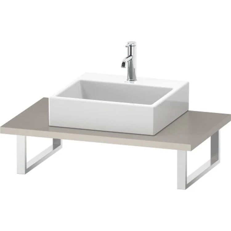 Lavatory Console L-Cube Taupe Matte Single Basin 31-1/2 x 21-5/8 Inch 1-1/8 Inch