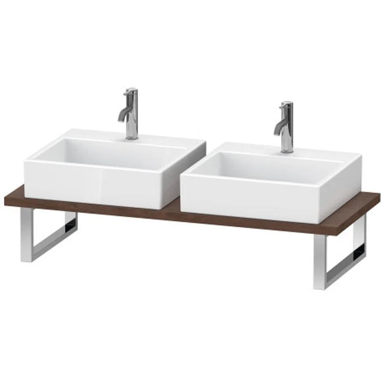 Lavatory Console L-Cube American Walnut Double Basin 31-1/2 x 21-5/8 Inch 1-1/8 Inch