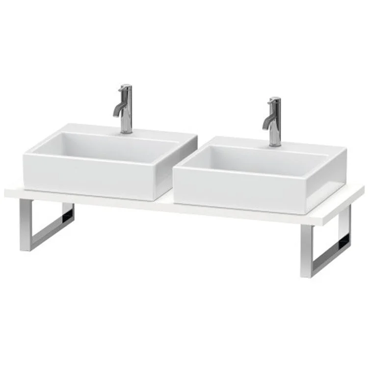 Lavatory Console L-Cube White Matte Double Basin 31-1/2 x 21-5/8 Inch 1-1/8 Inch