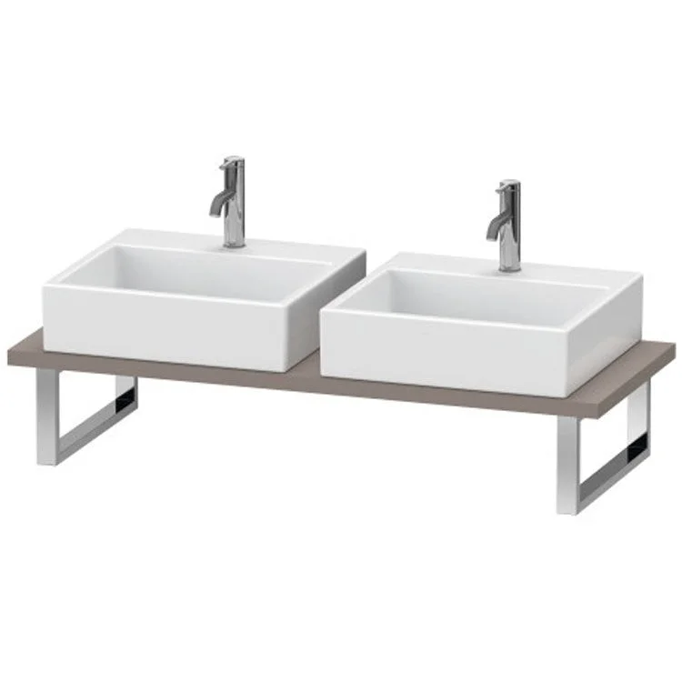 Lavatory Console L-Cube Basalt Matte Double Basin 21-5/8 x 31-1/2 Inch 1-1/8 Inch