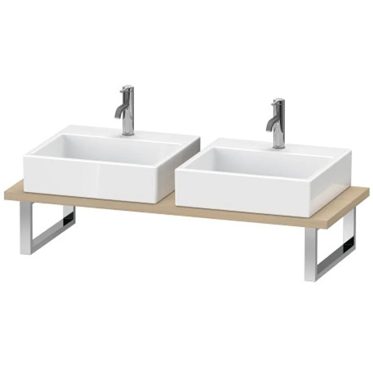 Lavatory Console L-Cube Mediterranean Oak Double Basin 31-1/2 x 21-5/8 Inch 1-1/8 Inch