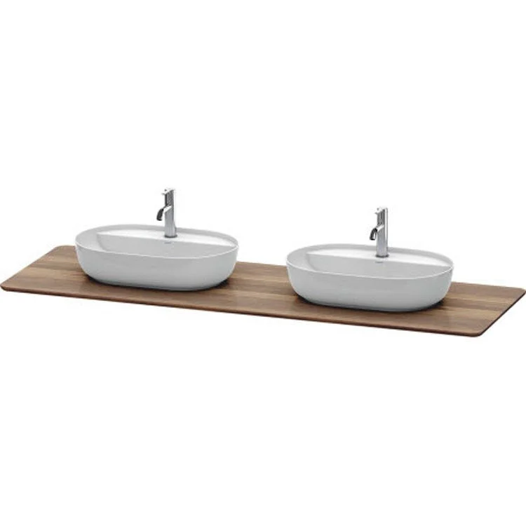 Lavatory Console Luv American Walnut Double Basin Massive 23-3/8 x 70-1/4 Inch