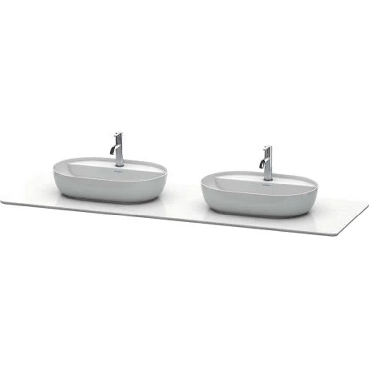 Lavatory Console Luv Quartz Stone White Structure Double Basin 23-3/8 x 70-1/4 Inch