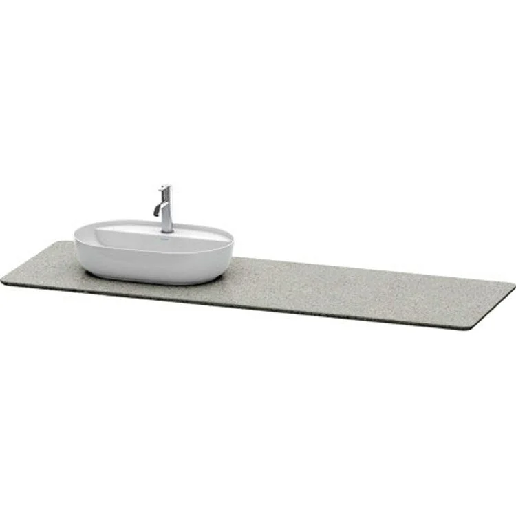 Lavatory Console Luv Quartz Stone Gray Structure Single Basin 23-3/8 x 70-1/4 Inch