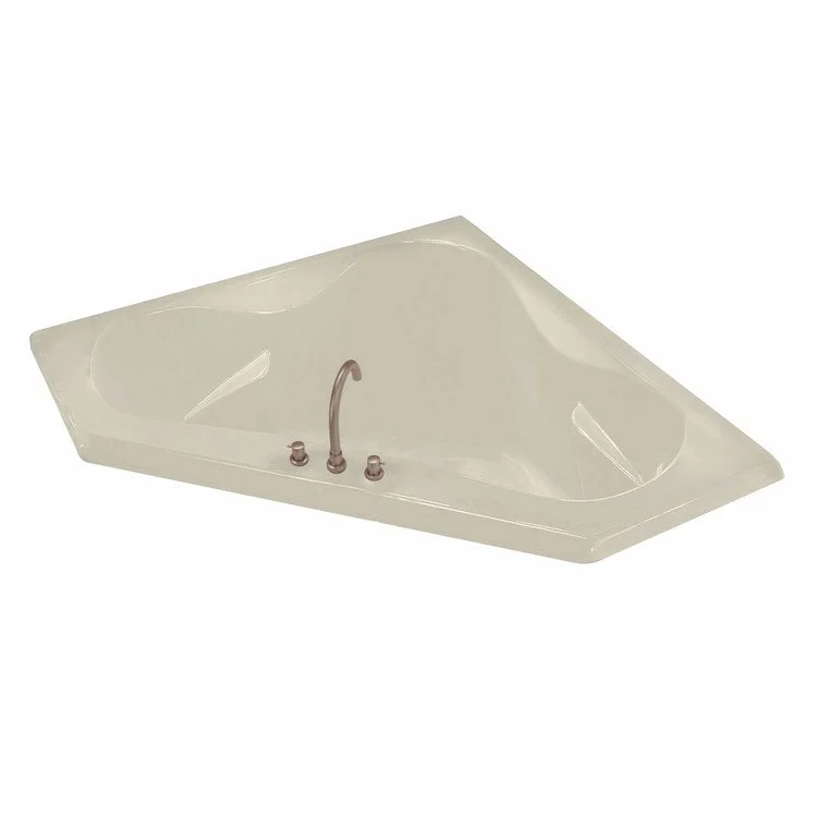 Tub Tryst 59 x 59 Inch Corner Whirlpool II Center Bone Acrylic