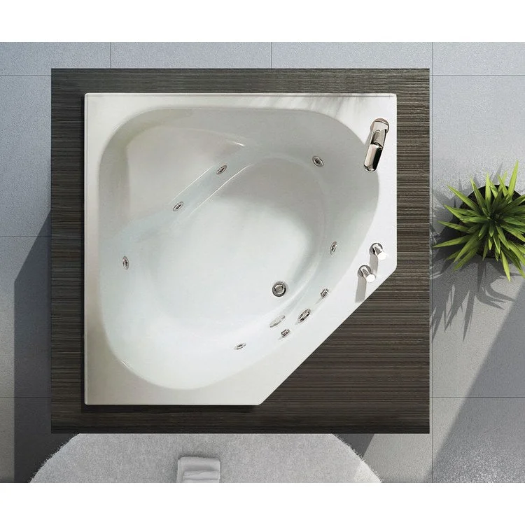 Tub Tandem II 60L x 60W Inch Corner Aeroeffect Center White Acrylic