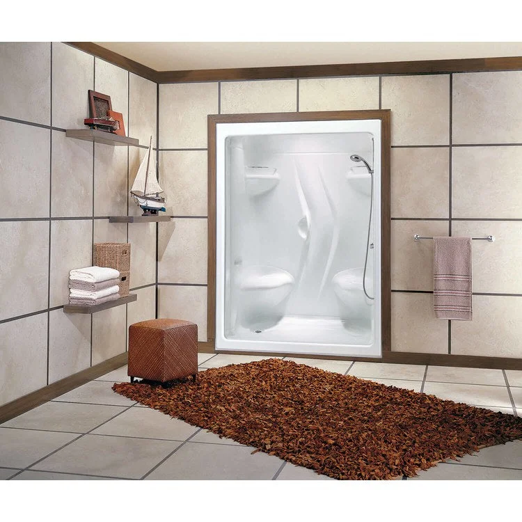 Shower Stamina 60-I Alcove 1 Piece White 60 x 36 Inch Acrylic Two Seats Left Drain 59-1/2 Inch