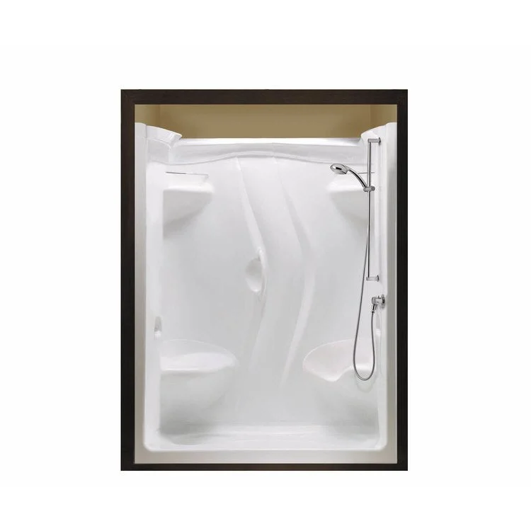 Shower Stamina 60-II Alcove 1 Piece White 60 x 36 Inch Acrylic Two Seats Right Drain 59-1/2 Inch