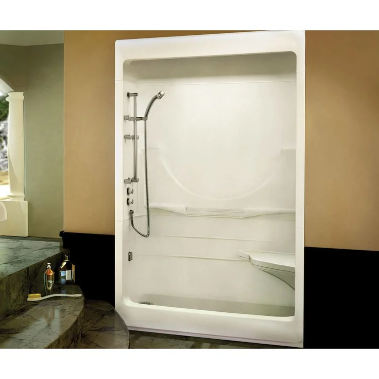 Shower Allegro I Alcove 1 Piece White 59 x 32 Inch Acrylic Left Seat Right Drain 59-1/4 Inch