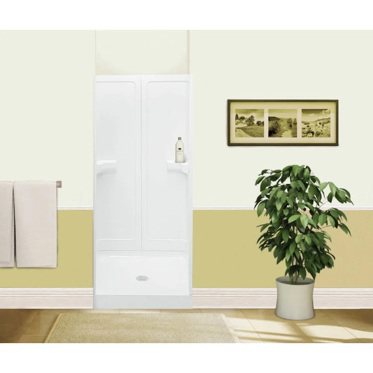 Shower Gilmour Alcove 3 Piece Square White 36 x 33 Inch AcrylX No Seat Center Drain 36 Inch