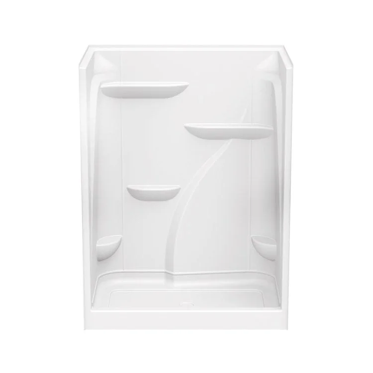 Shower E160 Alcove 1 Piece White 60 x 37 Inch Acrylic Two Seats Center Drain 60 Inch