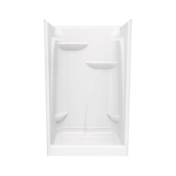 Shower E148 Alcove 1 Piece White 48 x 37 Inch Acrylic No Seat Center Drain 48 Inch