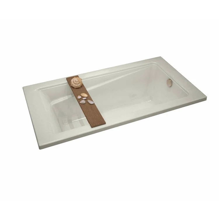 Tub Exhibit 66L x 34W Inch Drop-In End Biscuit Acrylic