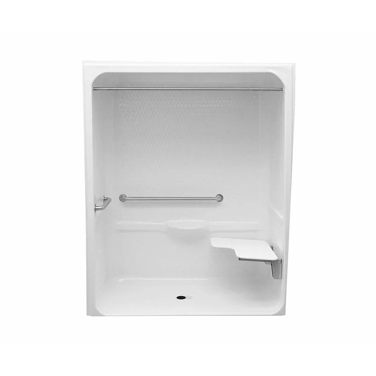 Shower MXQSI-6430-BF 0.875 Inch ADA Alcove 1 Piece White 64 x 30 Inch ADA Acrylic Left Seat Center Drain 64-1/2 Inch ADA