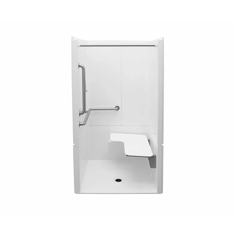 Shower MXQSI-3637-BF 0.625 Inch RRF Alcove 3 Piece White 42 x 38 Inch AcrylX Left Valve Wall Right Hand Seat 42-1/4 Inch