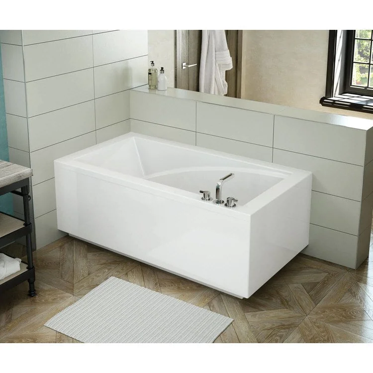 Tub Modulr 60 x 32 Inch Corner Left with Armrest White Acrylic