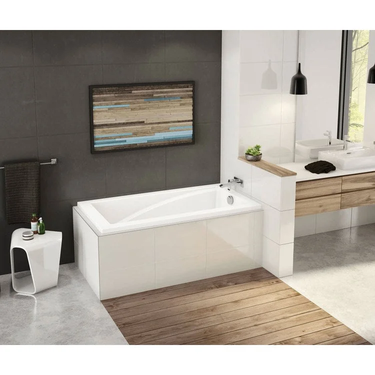 Tub Modulr 60 x 32 Inch Corner with Armrest Left Hand White Acrylic