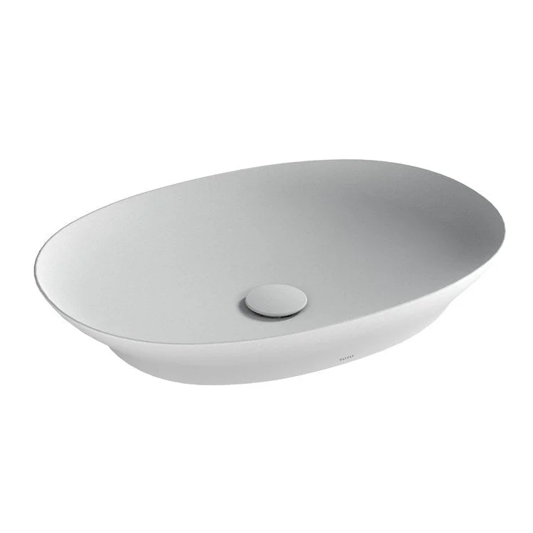 Vessel Kiwami Renesse Oval Lavatory Clean Matte White Vitreous China 23-5/8 x 16-9/16 x 3-9/16 Inch ADA