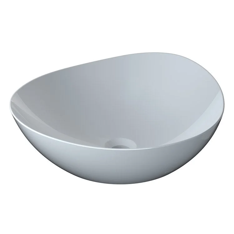 Vessel Kiwami Renesse Asymmetrical Lavatory Cotton Vitreous China 18-1/8 x 15-13/16 x 5-1/8 Inch ADA