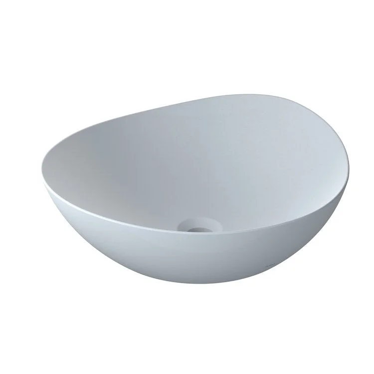 Vessel Kiwami Renesse Asymmetrical Lavatory Clean Matte White Vitreous China 18-1/8 x 15-13/16 x 5-1/8 Inch ADA