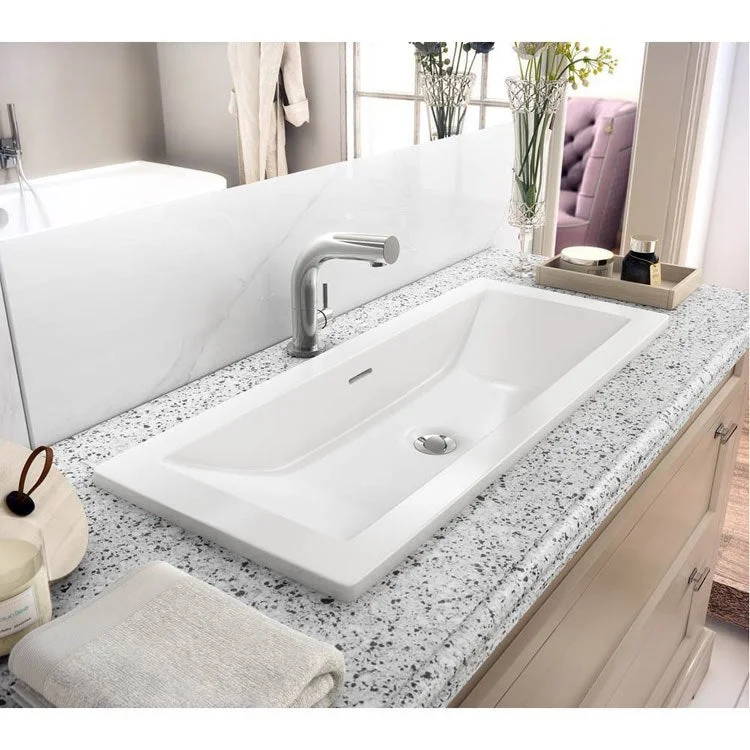 Lavatory Sink Rossendale Undermount or Drop-In 15 x 36.125 Inch Rectangle White