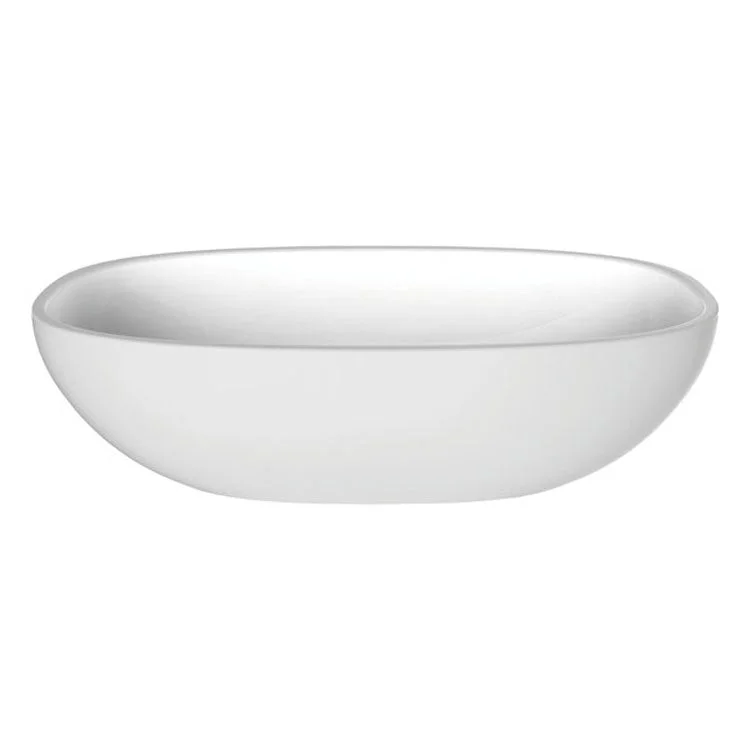 Vessel Barcelona Oval Less Overflow 25 x 13.625 Inch Standard White Gloss Volcanic Limestone 25 Inch