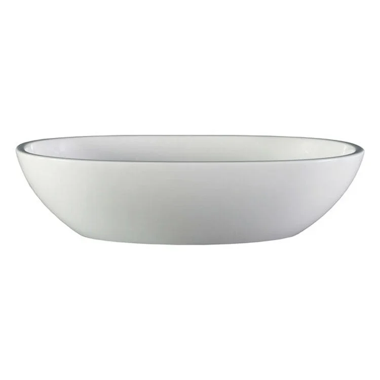 Vessel Barcelona Oval Less Overflow 18.875 x 11.875 Inch Standard White Matte Volcanic Limestone 18.875 Inch