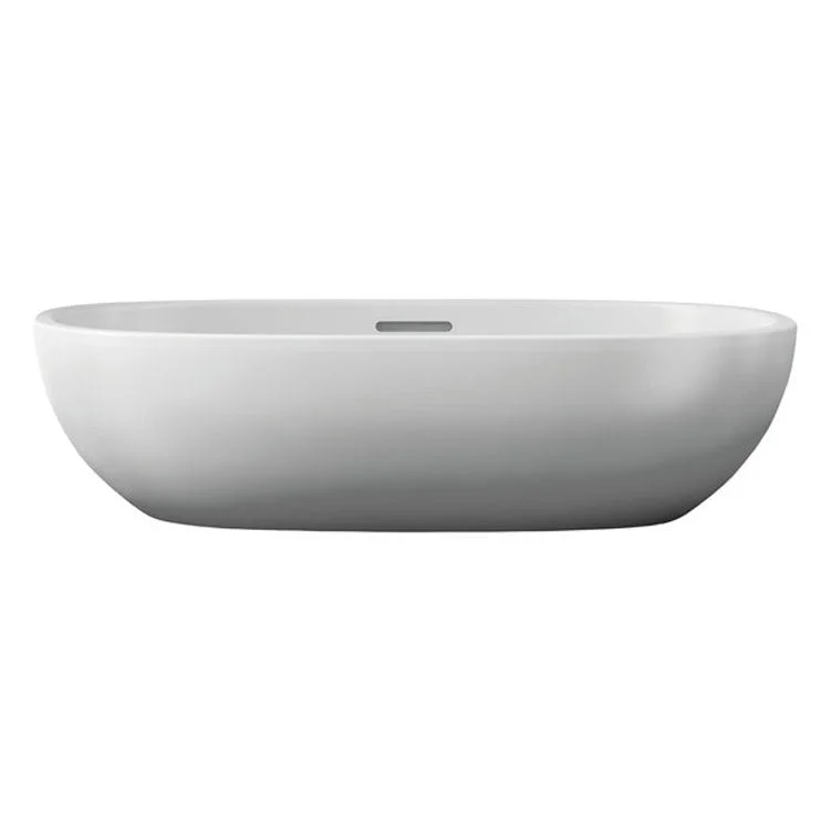 Vessel Barcelona Oval Less Overflow 21.5 x 13 Inch Standard White Matte Volcanic Limestone 21.5 Inch